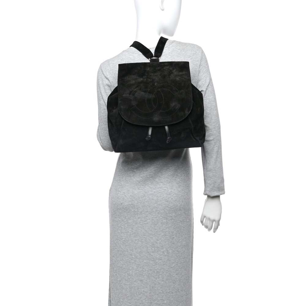 Chanel Suede Cc Drawstring Backpack #231877c19b - image 2